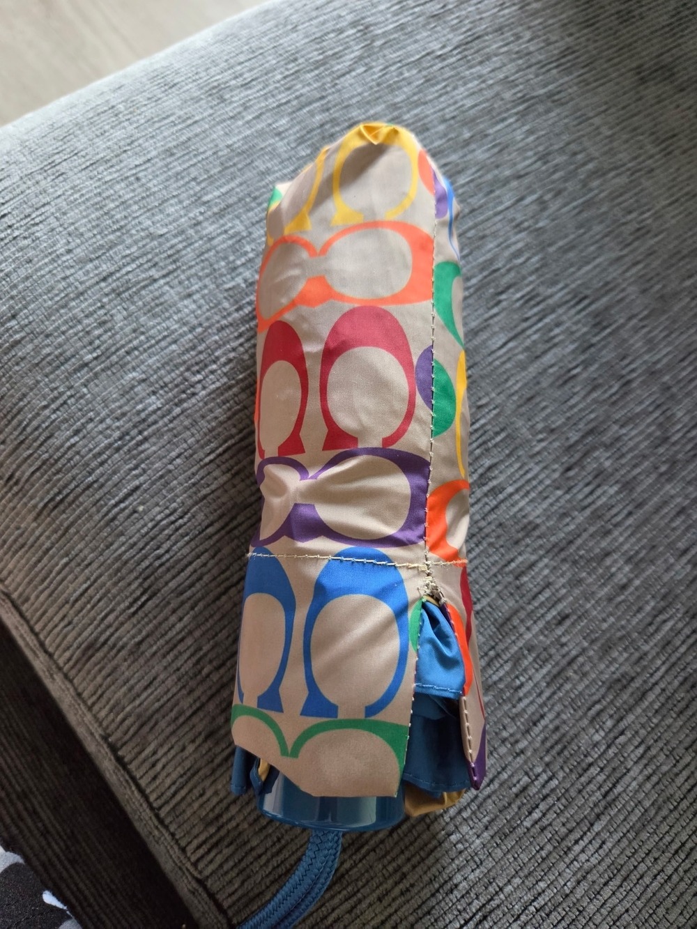 Colorful Coach Logo Print Umbrella - Multicolor